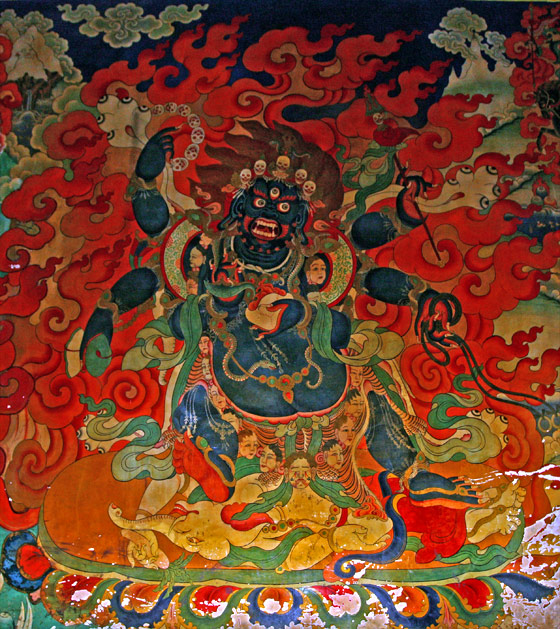 六臂玛哈嘎拉·哲蚌寺壁画